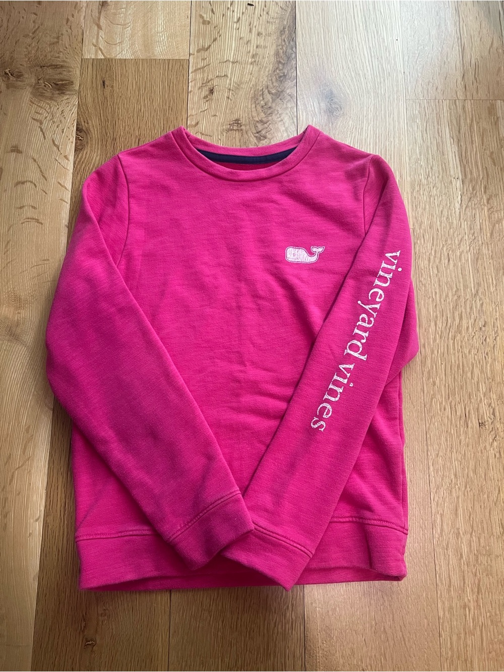 Vineyard Vines Girls' Hot Pink Whale Logo Crewneck Sweatshirt